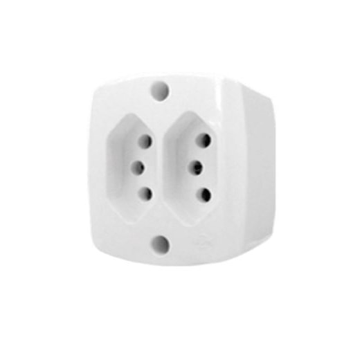 2 Tomadas Sobrepor Retangular Bipolar 2P + T 10A 250V 2 Tomadas Sobrepor Retangular Bipolar 2P + T 10A 250V