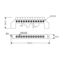 Barramento Neutro 12 Furos Base Azul JNG Barramento Neutro 12 Furos Base Azul JNG