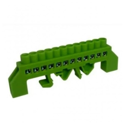 Barramento Terra 12 Furos Base Verde JNG Barramento Terra 12 Furos Base Verde JNG