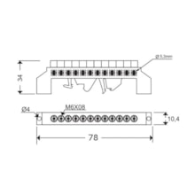 Barramento Terra 8 Furos Base Verde JNG Barramento Terra 8 Furos Base Verde JNG