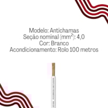 Cabo Flexível Branco 4,0mm 750v Rolo 100 Metros Cobrecom/Megatron Cabo Flexível Branco 4,0mm 750v Rolo 100 Metros Cobrecom/Megatron