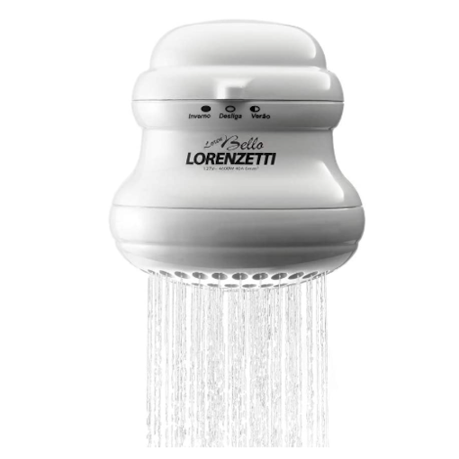 Chuveiro Loren Bello Ultra com Cano Branco 127V 5500W Lorenzetti Chuveiro Loren Bello Ultra com Cano Branco 127V 5500W Lorenzetti