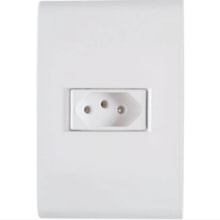 Conjunto Placa 4x2 + Tomada 2P+T Branca Liz 57170210 Tramontina  Conjunto Placa 4x2 + Tomada 2P+T Branca Liz 57170210 Tramontina