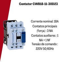 Contator 18A 220V CWB18-11-30D23 Weg
