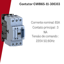 Contator 65A 24V DC CWB65-11-30C03 Weg Contator 65A 24V DC CWB65-11-30C03 Weg