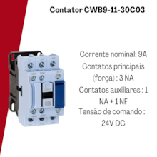 Contator 9A 24V DC CWB9-11-30C03 Weg