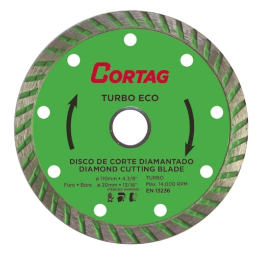 Disco Corte Diamantado Turbo Eco Cortag