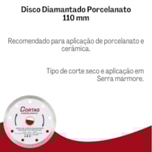 Disco Corte Diamantado Turbo Porcelanato Cortag  Disco Corte Diamantado Turbo Porcelanato Cortag