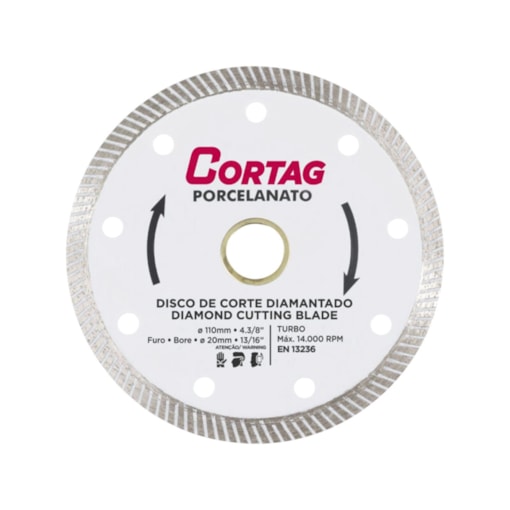 Disco Corte Diamantado Turbo Porcelanato Cortag 