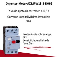 Disjuntor Motor Az 4-6,3A MPW18-3-D063 Weg