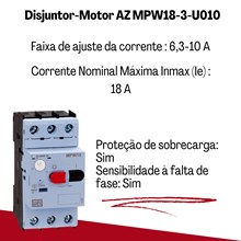 Disjuntor Motor Az 6,3-10A MPW18-3-U010 Weg 