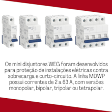 Disjuntor Tripolar MDWP 6A 5ka Curva C Weg Disjuntor Tripolar MDWP 6A 5ka Curva C Weg