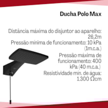 Ducha Eletrônica Polo Max Preta 127V-5500W Hydra