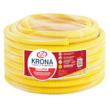 Eletroduto de PVC Corrugado 20mm Flexível (Parede) Amarelo Rolo 25m Krona Eletroduto de PVC Corrugado 20mm Flexível (Parede) Amarelo Rolo 25m Krona