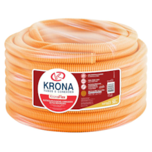 Eletroduto de PVC Corrugado Reforçado 25mm Flexível (Lage) Laranja Rolo 50m Krona Eletroduto de PVC Corrugado Reforçado 25mm Flexível (Lage) Laranja Rolo 50m Krona