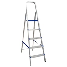 Escada Alumínio Doméstica 5 Degraus Real Escadas Escada Alumínio Doméstica 5 Degraus Real Escadas