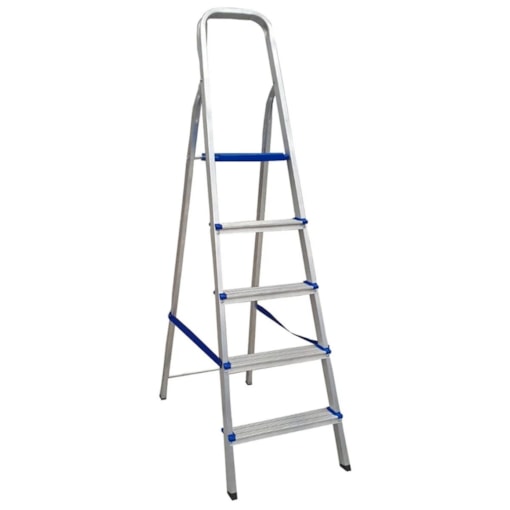 Escada Alumínio Doméstica 5 Degraus Real Escadas Escada Alumínio Doméstica 5 Degraus Real Escadas