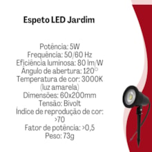 Espeto LED Jardim 5W 3000K LL-1232 LedBee