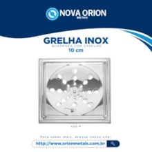 Grelha Ralo Inox Quadrada c/ Caixilho 10cm Nova Orion