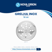 Grelha Ralo Inox Redonda s/ Caixilho 10cm Nova Orion