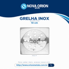 Grelha Ralo Inox Redonda s/ Caixilho 10cm Nova Orion