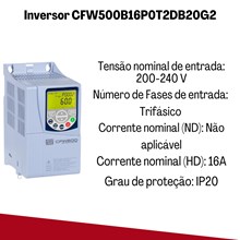 Inversor de Frequência 16A 10CV 200-240V CFW500 Weg