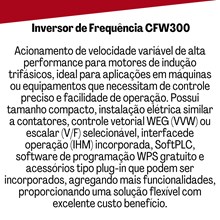 Inversor de Frequência 2,6A 0,5CV 200-240V CFW300 Weg