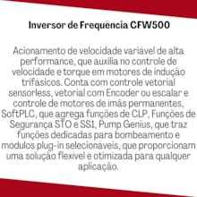 Inversor de Frequência 28A 10CV 200-240V CFW500 Weg Inversor de Frequência 28A 10CV 200-240V CFW500 Weg