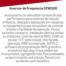 Inversor de Frequência 4,2A 1CV 200-240V CFW300 Weg Inversor de Frequência 4,2A 1CV 200-240V CFW300 Weg