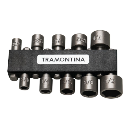 Jogo de Ponteiras Tipo Soquete 10 Peças 43615110 Tramontina  Jogo de Ponteiras Tipo Soquete 10 Peças 43615110 Tramontina