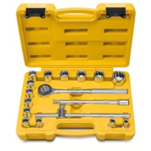 Jogo de Soquetes Estriados Encaixe 1/2'' 17 Peças 43600017 Tramontina  Jogo de Soquetes Estriados Encaixe 1/2'' 17 Peças 43600017 Tramontina