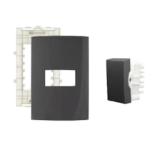 Kit 10 Placas 4x2 1 Posto + 10 Interruptores Simples Sleek Grafite Margirius Kit 10 Placas 4x2 1 Posto + 10 Interruptores Simples Sleek Grafite Margirius