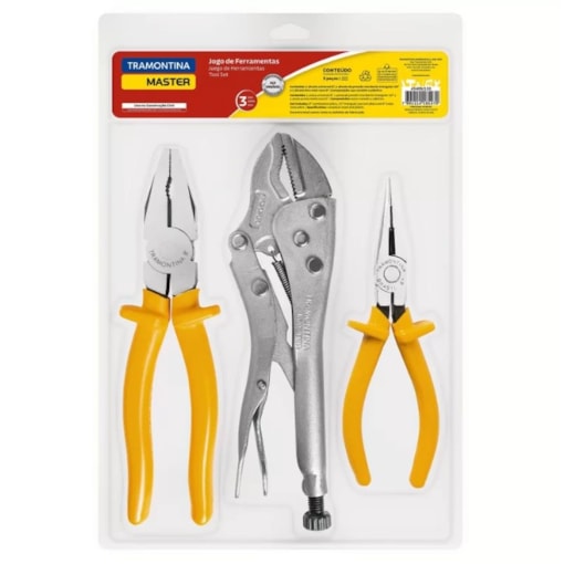 Kit de Ferramentas 3 Peças c/ Alicate Bico 43409110 Tramontina Kit de Ferramentas 3 Peças c/ Alicate Bico 43409110 Tramontina