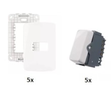 Kit Interruptor Simples 10A 250V + Placa 1 Posto B3 10 Peças Margirius  Kit Interruptor Simples 10A 250V + Placa 1 Posto B3 10 Peças Margirius