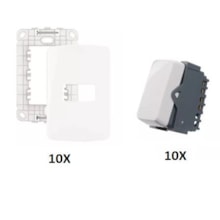 Kit Interruptor Simples 10A 250V + Placa 1 Posto B3 20 Peças Margirius Kit Interruptor Simples 10A 250V + Placa 1 Posto B3 20 Peças Margirius