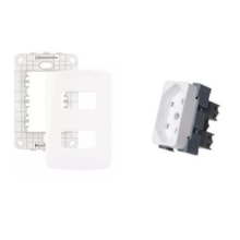Kit Tomada 2P+T 20A + Placa 2 Postos B3 10 Unidades Margirius  Kit Tomada 2P+T 20A + Placa 2 Postos B3 10 Unidades Margirius