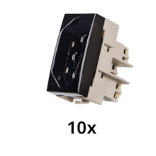 Kit Tomada 2P+T 20A Sleek Ebony 10 Peças Margirius Kit Tomada 2P+T 20A Sleek Ebony 10 Peças Margirius