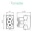 Kit Tomada 2P+T 20A Sleek Ebony 100 Peças Margirius