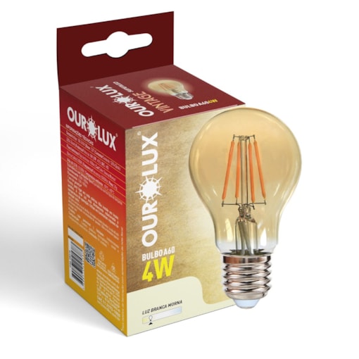 Lampada Led VIintage Bulbo A60 4W 2400K Bivolt Ourolux
