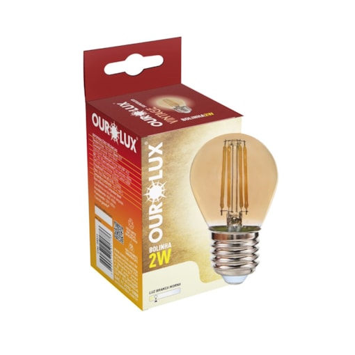 Lampada Led Vintage Bolinha 2W 2400K Bivolt Ourolux