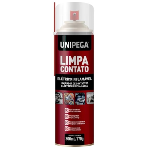 Limpa Contato Inflamável 300ml Unipega Limpa Contato Inflamável 300ml Unipega