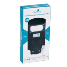 Luminária Solar Poste com Controle Remoto 6000K 50W Gaya Luminária Solar Poste com Controle Remoto 6000K 50W Gaya