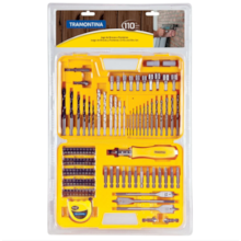 Maleta com Jogo de Brocas e Ponteiras 110 Peças 43145110 Tramontina  Maleta com Jogo de Brocas e Ponteiras 110 Peças 43145110 Tramontina