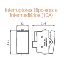 Módulo Interruptor Clean Intermediário 10A 250V Branco Margirius
