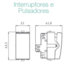 Módulo Interruptor Sleek Ebony Paralelo 10A 250V Preto Margirius