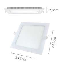 Painel Plafon LED Embutir Quadrado Branco 18W 6000K Ecolume Painel Plafon LED Embutir Quadrado Branco 18W 6000K Ecolume