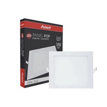 Painel Plafon LED Embutir Quadrado Branco 18W 6500K Avant