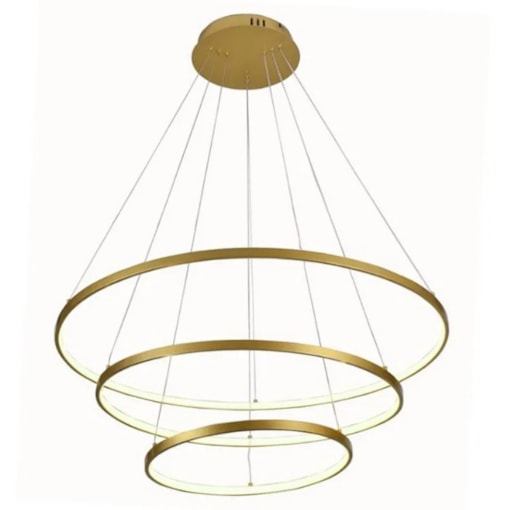 Pendente 3 Arcos LED 100W 6500K Dourado Cinderella Pendente 3 Arcos LED 100W 6500K Dourado Cinderella