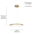 Pendente LED Borracha Redondo 40cm Cabo 2m Regulável 3500K Dourado Cinderella