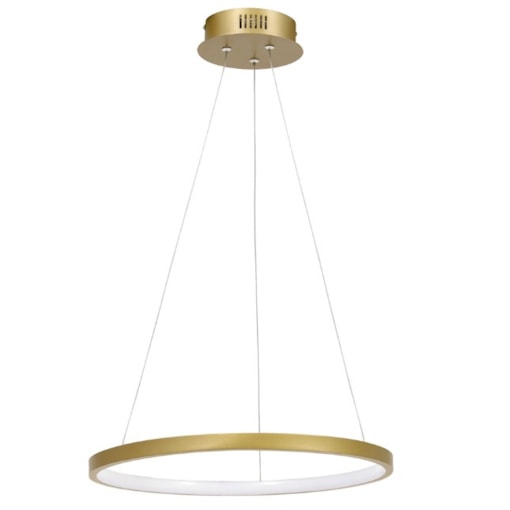 Pendente LED Borracha Redondo 40cm Cabo 2m Regulável 3500K Dourado Cinderella